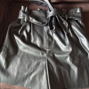 Zara Black Faux Leather Women's Shorts Large